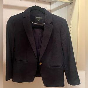 Ann Taylor Navy Tweed Blazer Petite